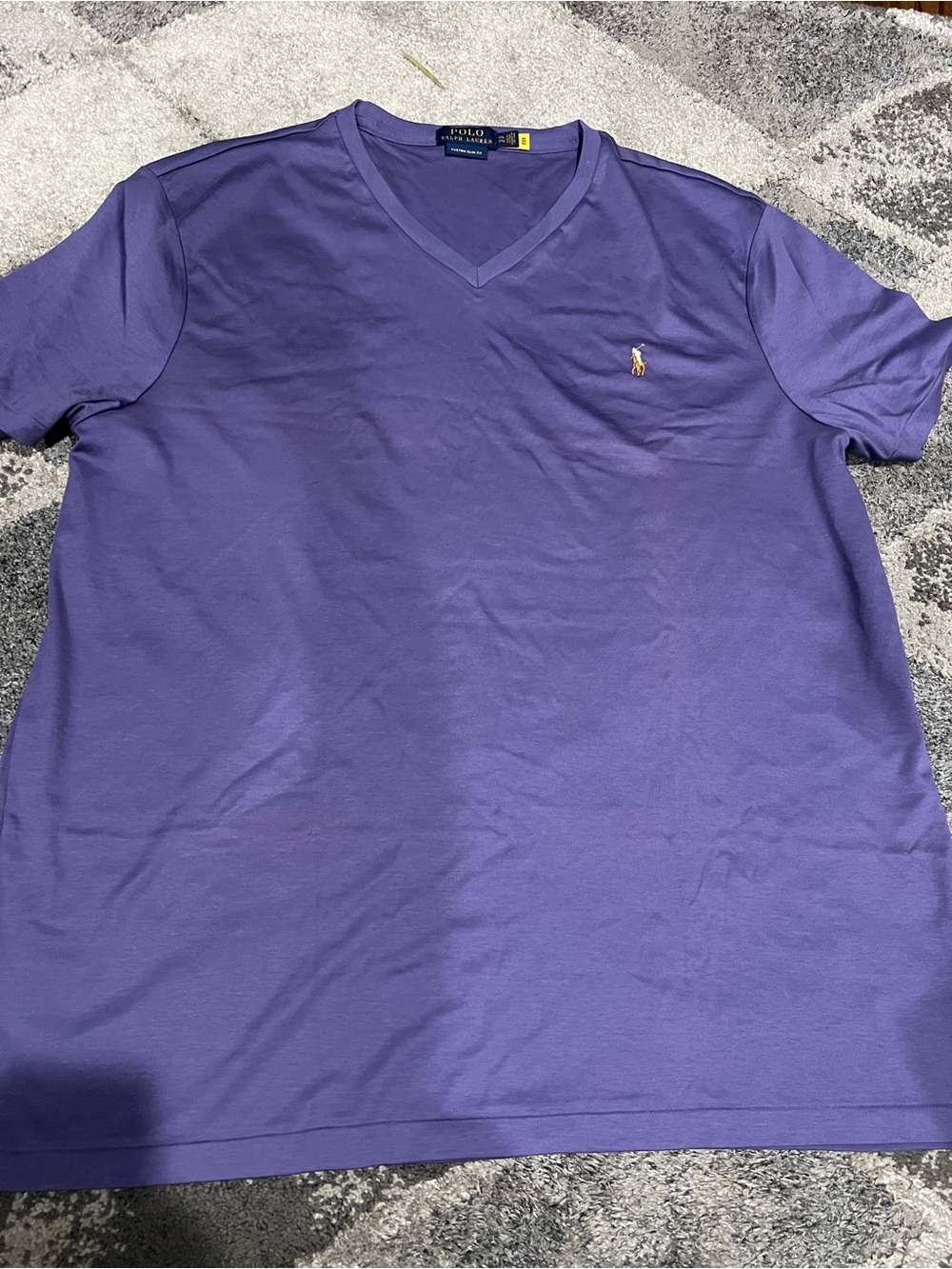 Polo by Ralph Lauren Purple V-Neck Polo Shirt